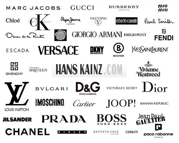 Top most popular clothing brands. Logo, icons: GUCCI, Dolce